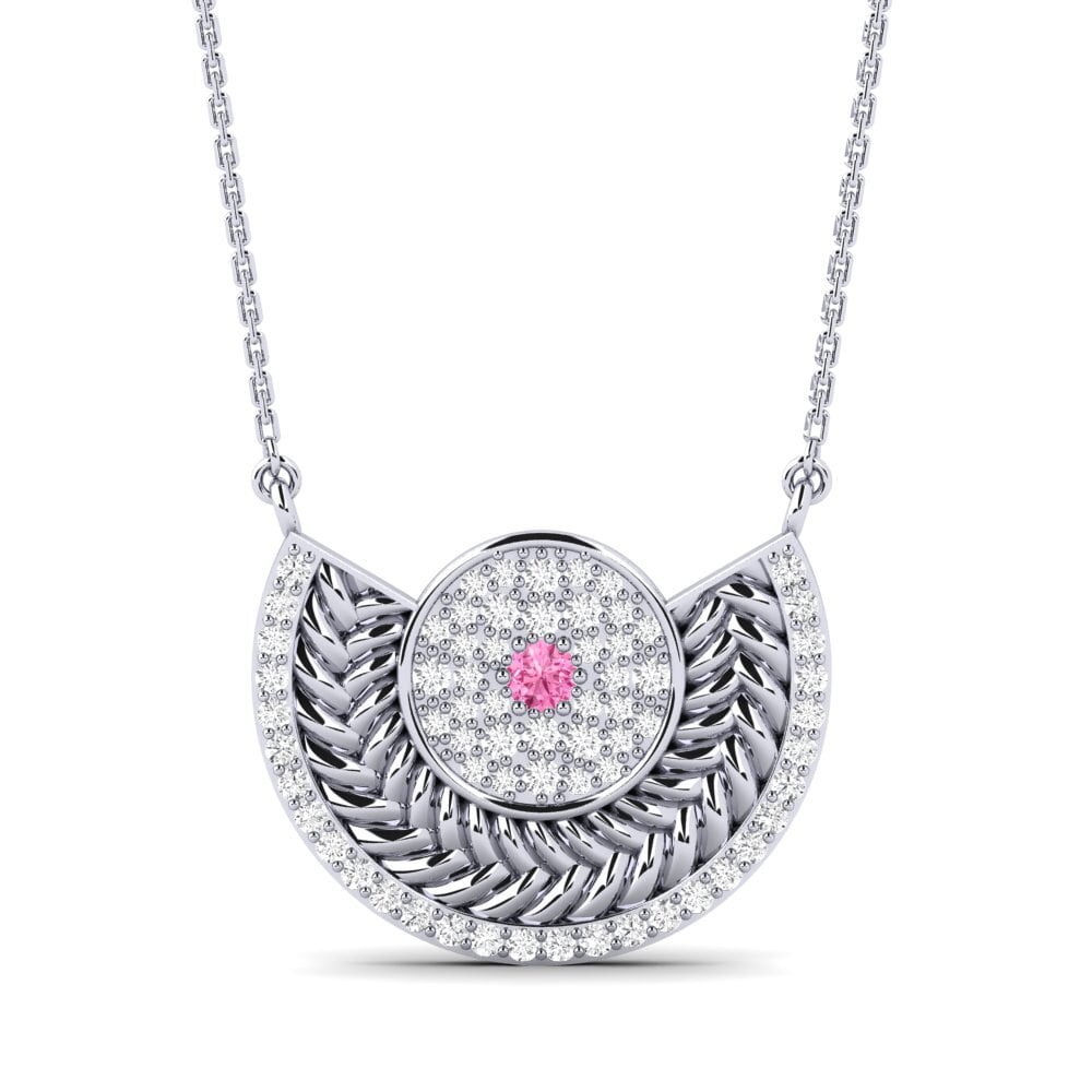 950 Platinum Pink Sapphire Women's Necklace Enlace