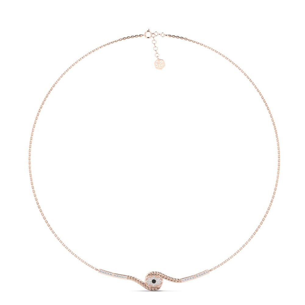 9ct Rose Gold Black Diamond Women's Necklace Enwrap
