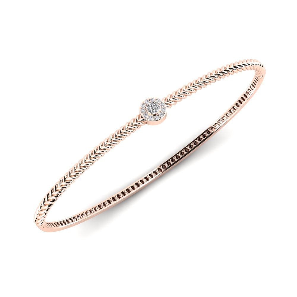 Or rose 14k Diamant Bracelet de paume Ewelinda