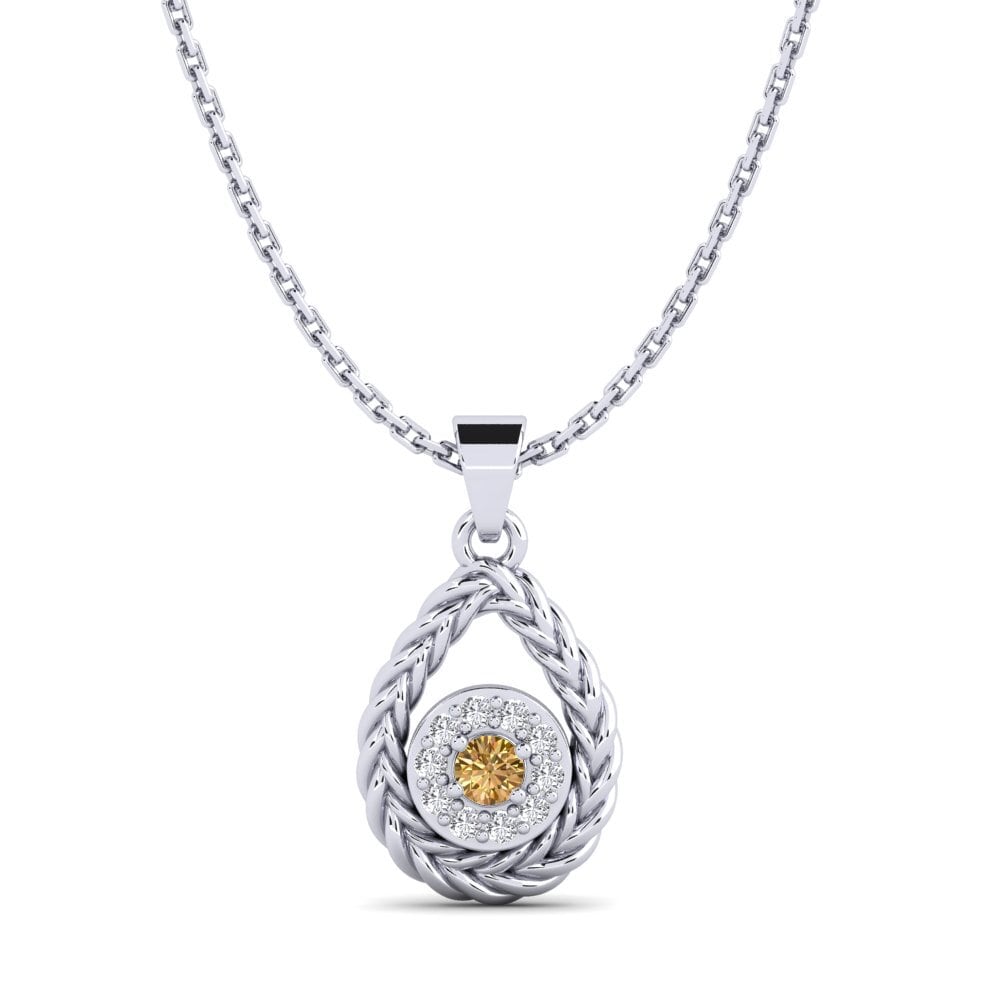 950 Platinum Brown Diamond Women's Pendant Feierabend