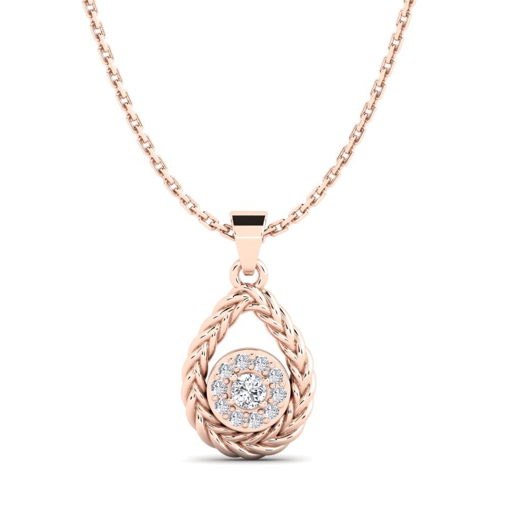 9ct Rose Gold Diamond Women's Pendant Feierabend