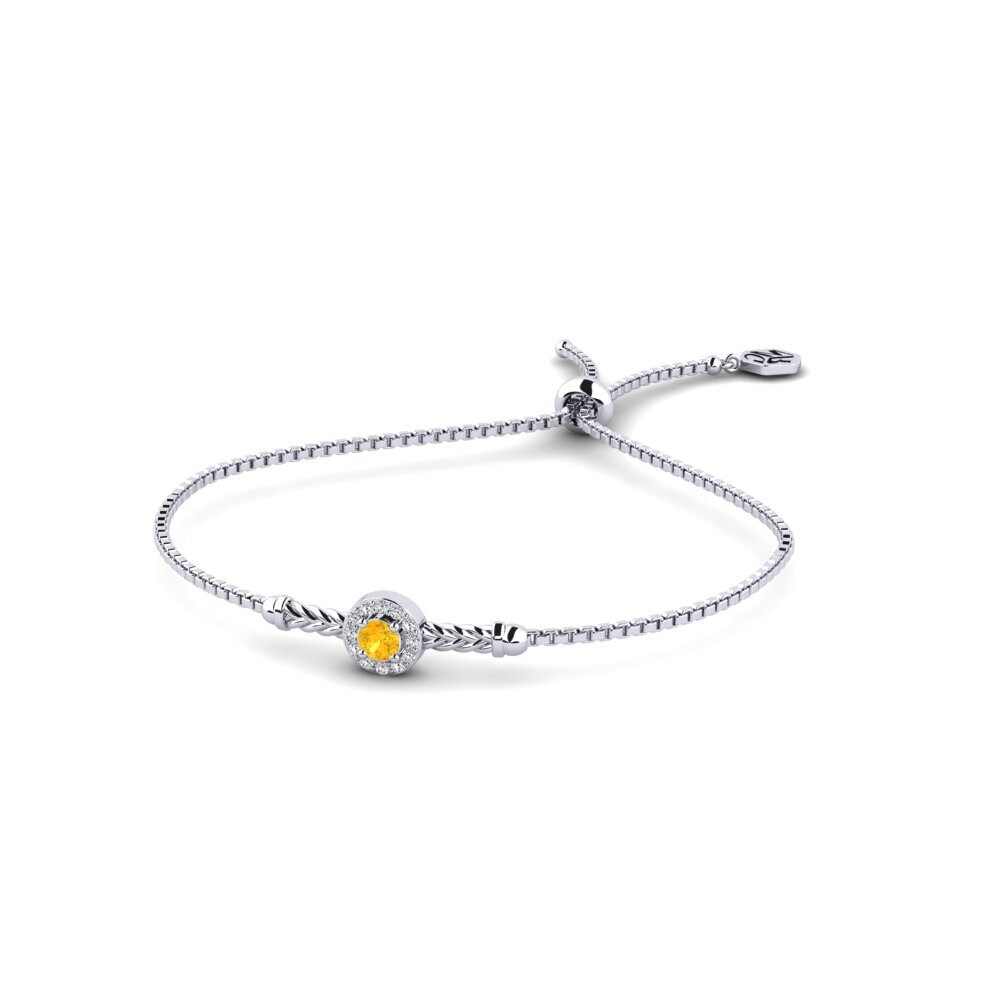 Platine 950 Citrine Bracelet pour femme Gaiety