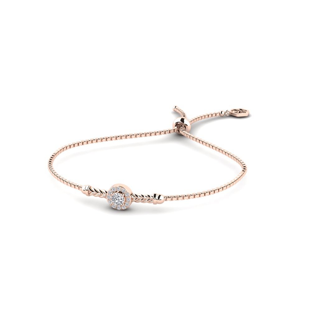 Or rose 14k Diamant Bracelet pour femme Gaiety