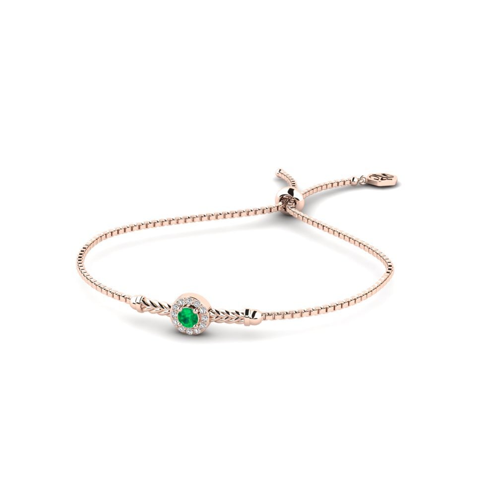 Or rose 14k Émeraude Bracelet pour femme Gaiety