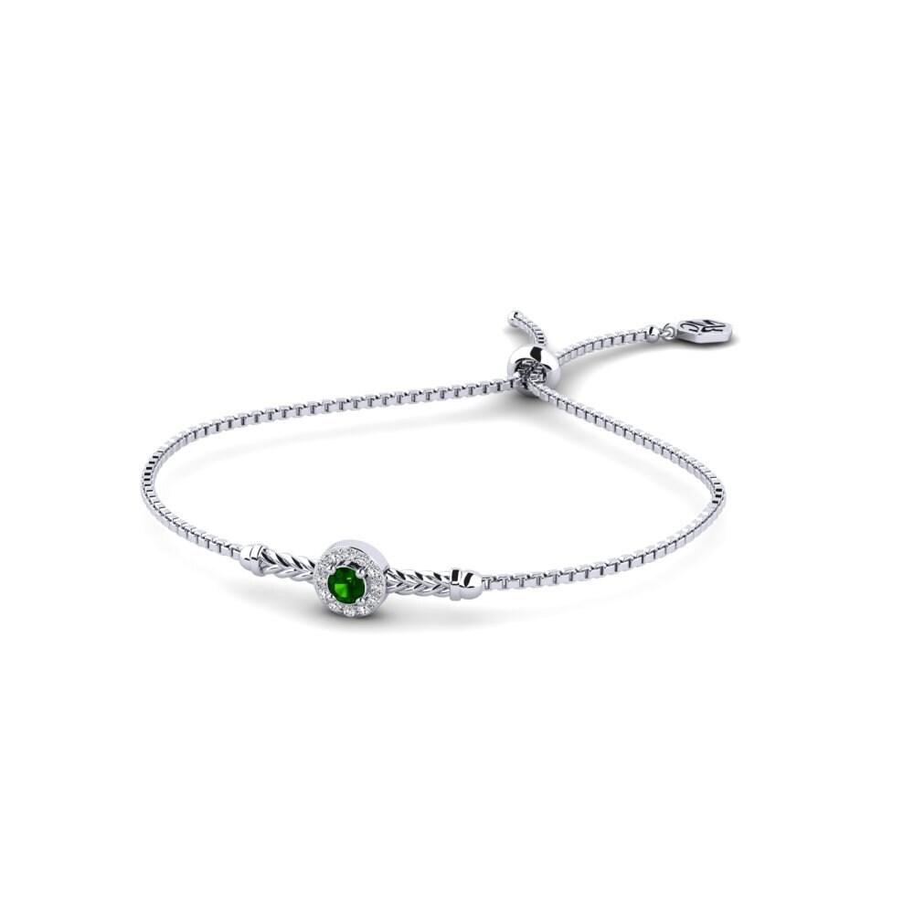Palladium 950 Tourmaline Verte Bracelet pour femme Gaiety