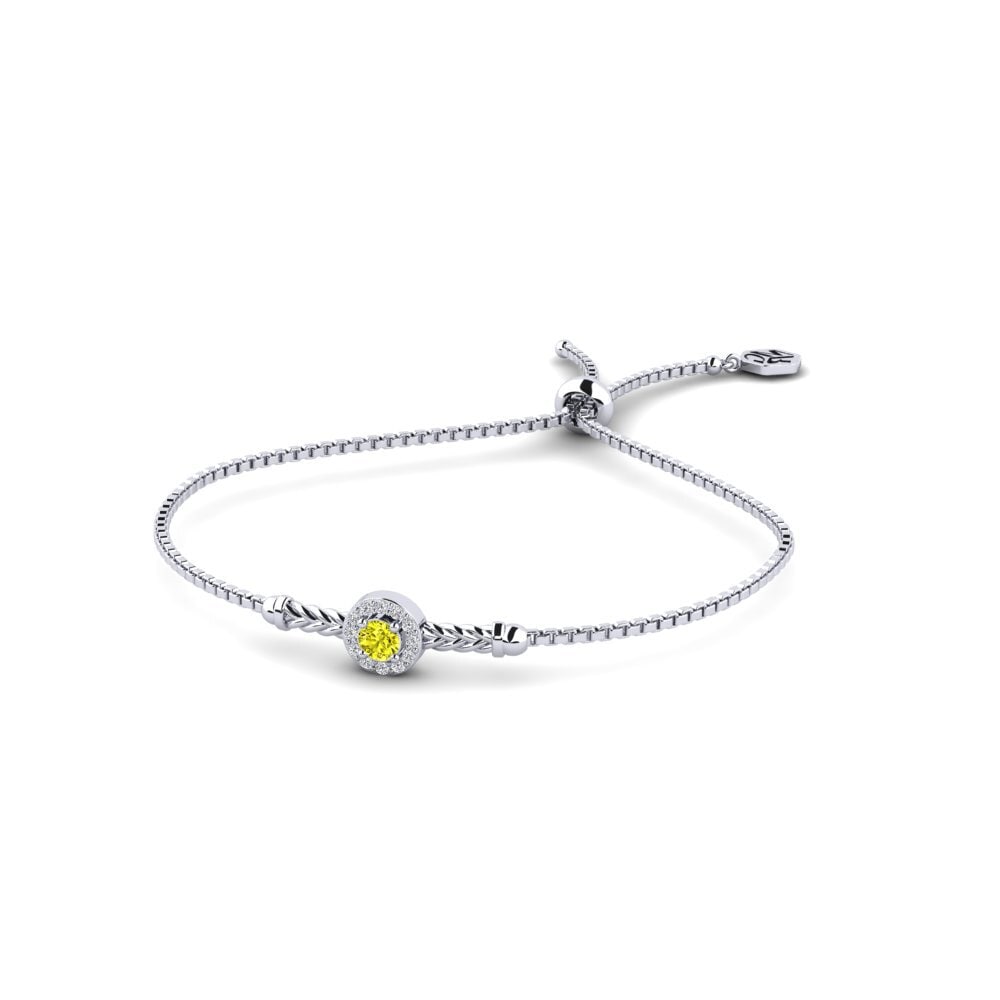 Weiß-Silber Gelber Diamant Damen armband Gaiety