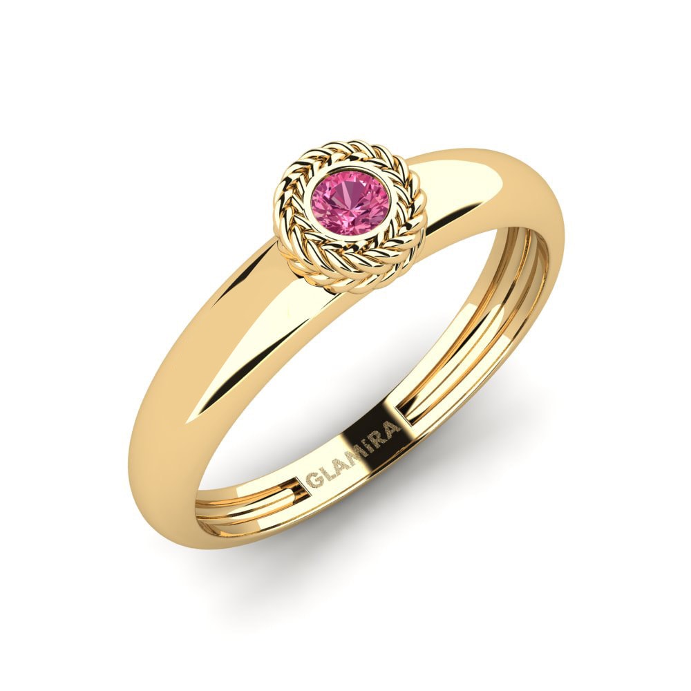 Diseño Solitario You Galavic Oro Amarillo 585 Turmalina rosa