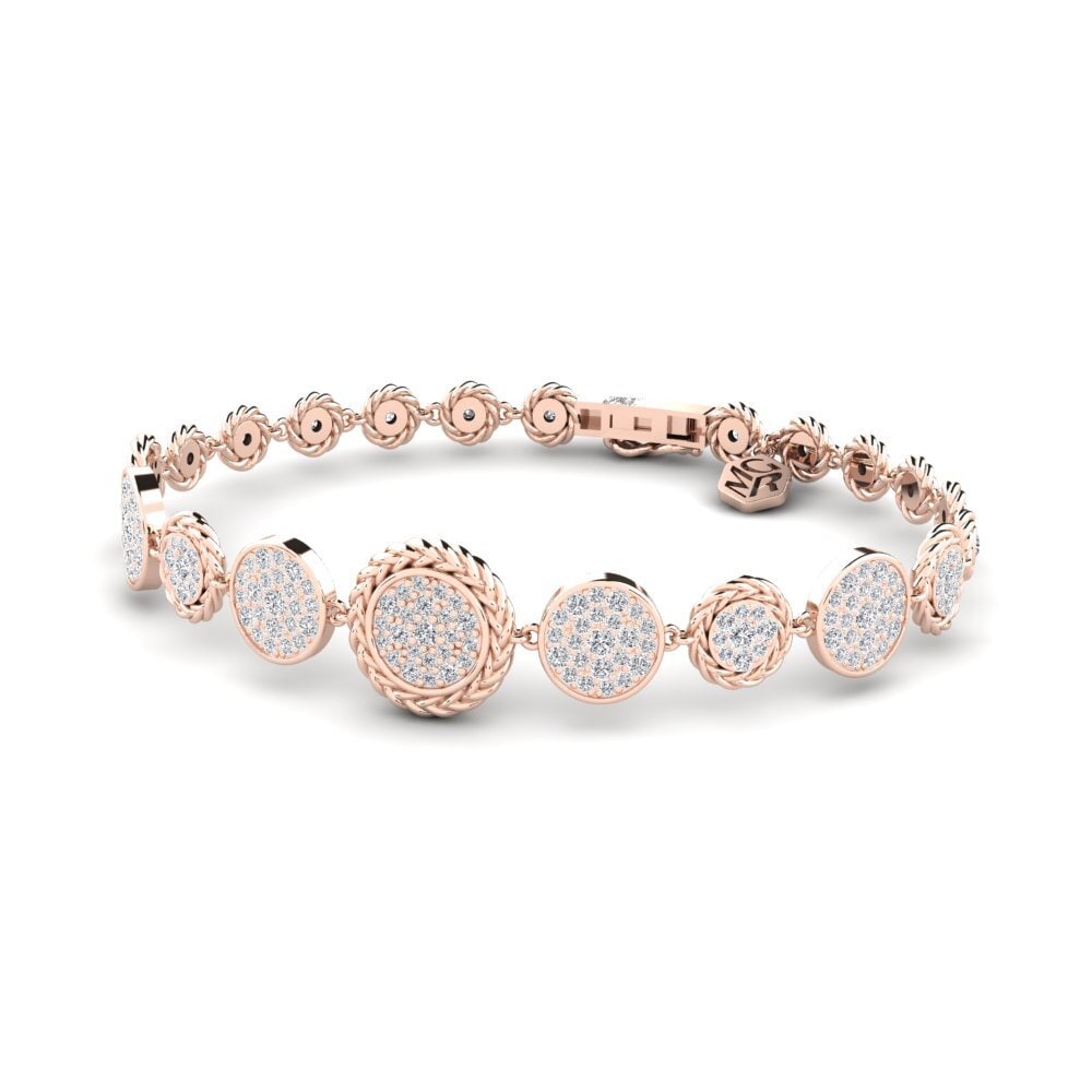 Or rose 14k Diamant Bracelet pour femme Gird