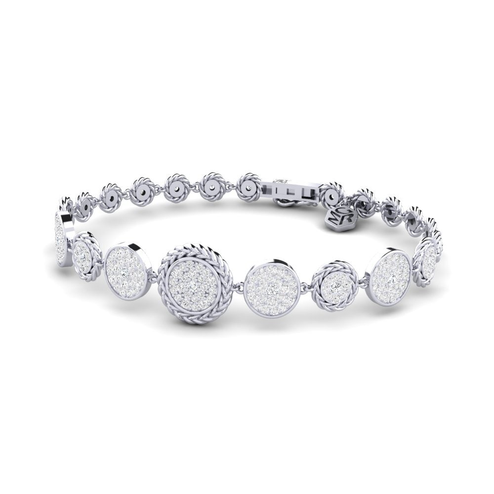 Palladium 950 Zircone Bracelet pour femme Gird