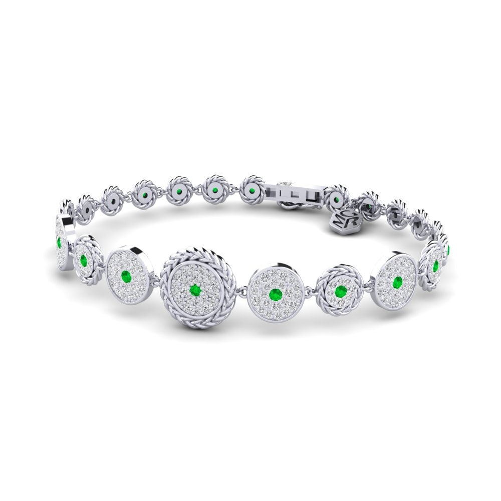 Platine 950 Émeraude Bracelet pour femme Gird