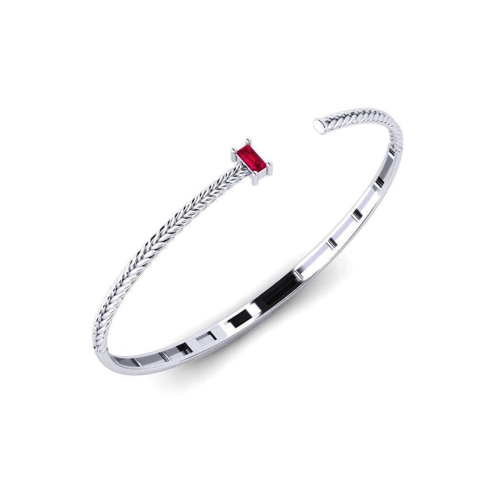 Or Blanc 9k Rubis Bracelet pour femme Haakon