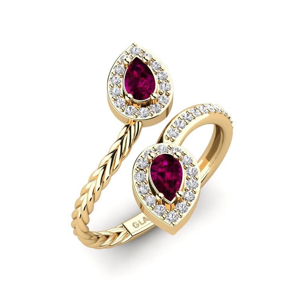 Pear Rhodolite Garnet Ring Honning