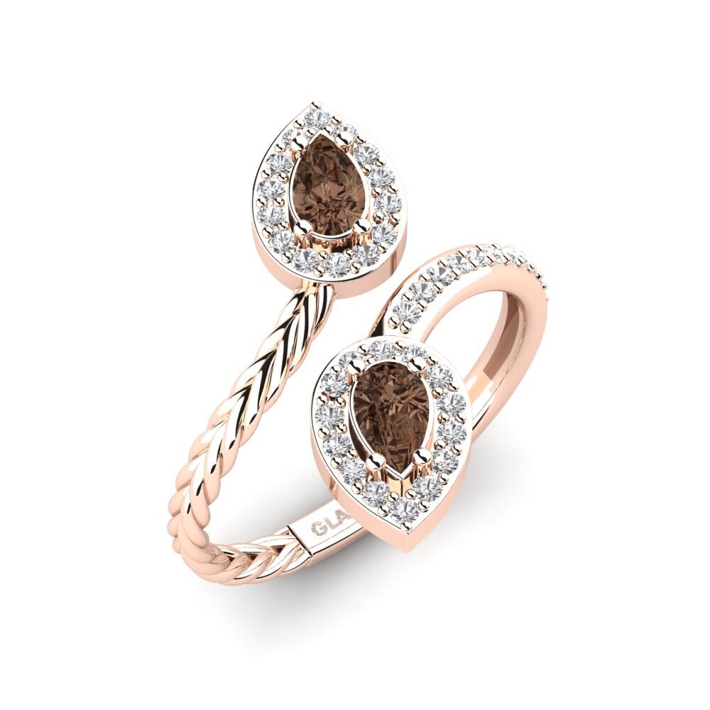 14ct Rose Gold Smoky Quartz Ring Honning