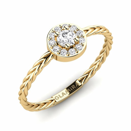Ring Hostoa 585 Yellow Gold & White Sapphire
