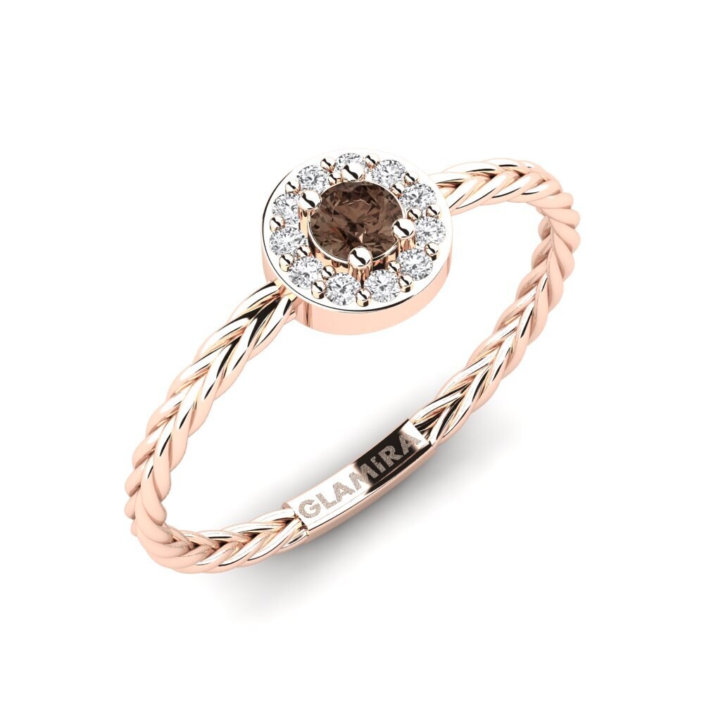 14ct Rose Gold Smoky Quartz Ring Hostoa