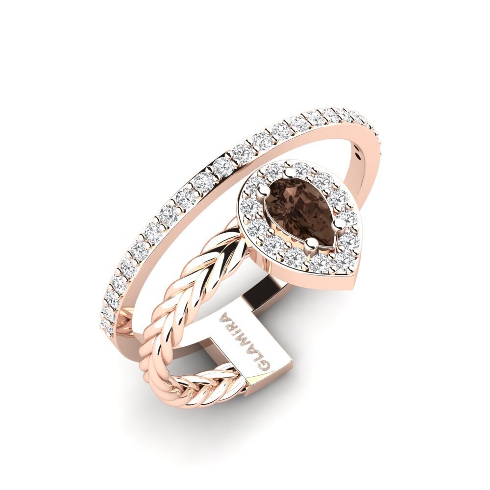 14ct Rose Gold Smoky Quartz Ring Huning