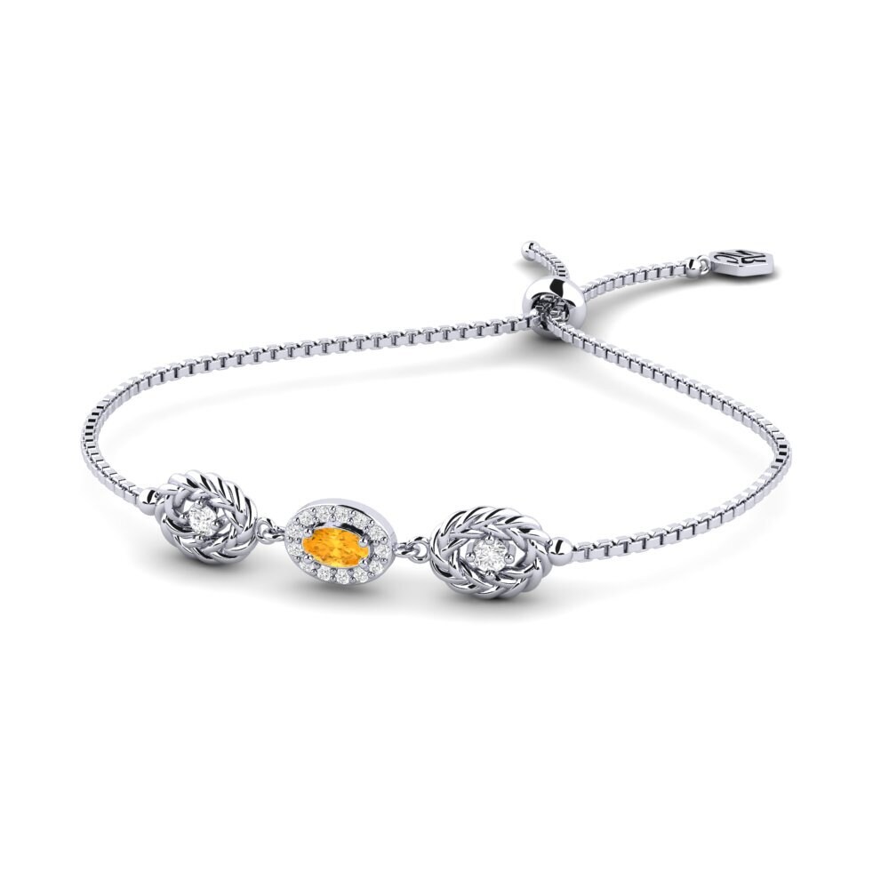 Platine 950 Citrine Bracelet pour femme Joyous
