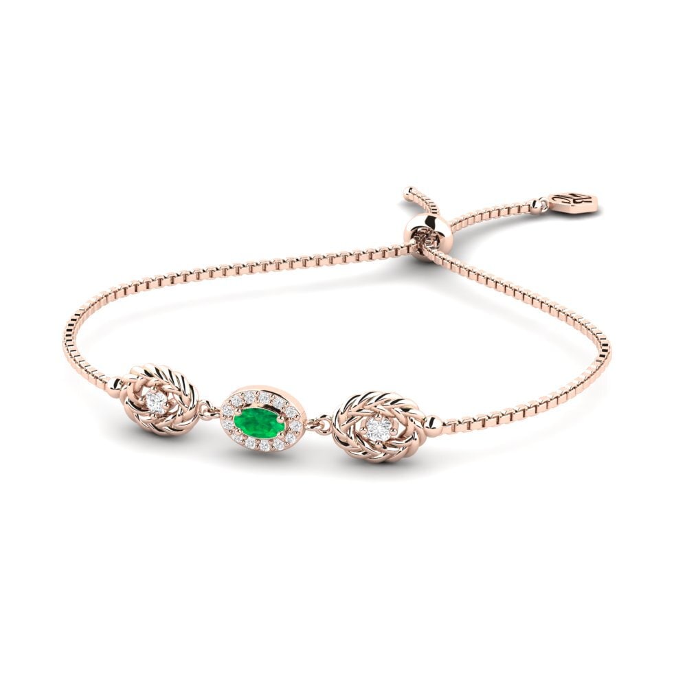 Or rose 14k Émeraude Bracelet pour femme Joyous