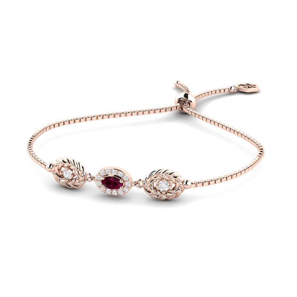 Or rose 14k Grenat de Rhodolite Bracelet pour femme Joyous