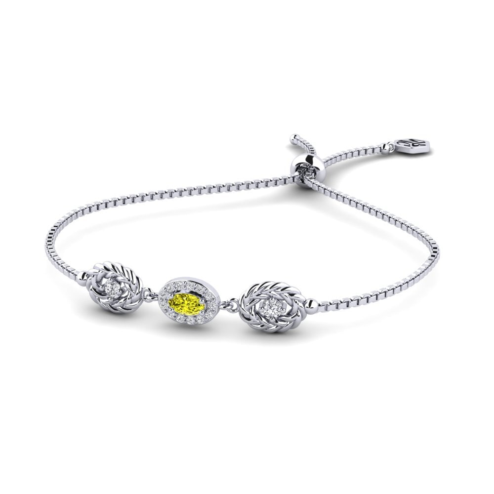 Weiß-Silber Gelber Diamant Damen armband Joyous