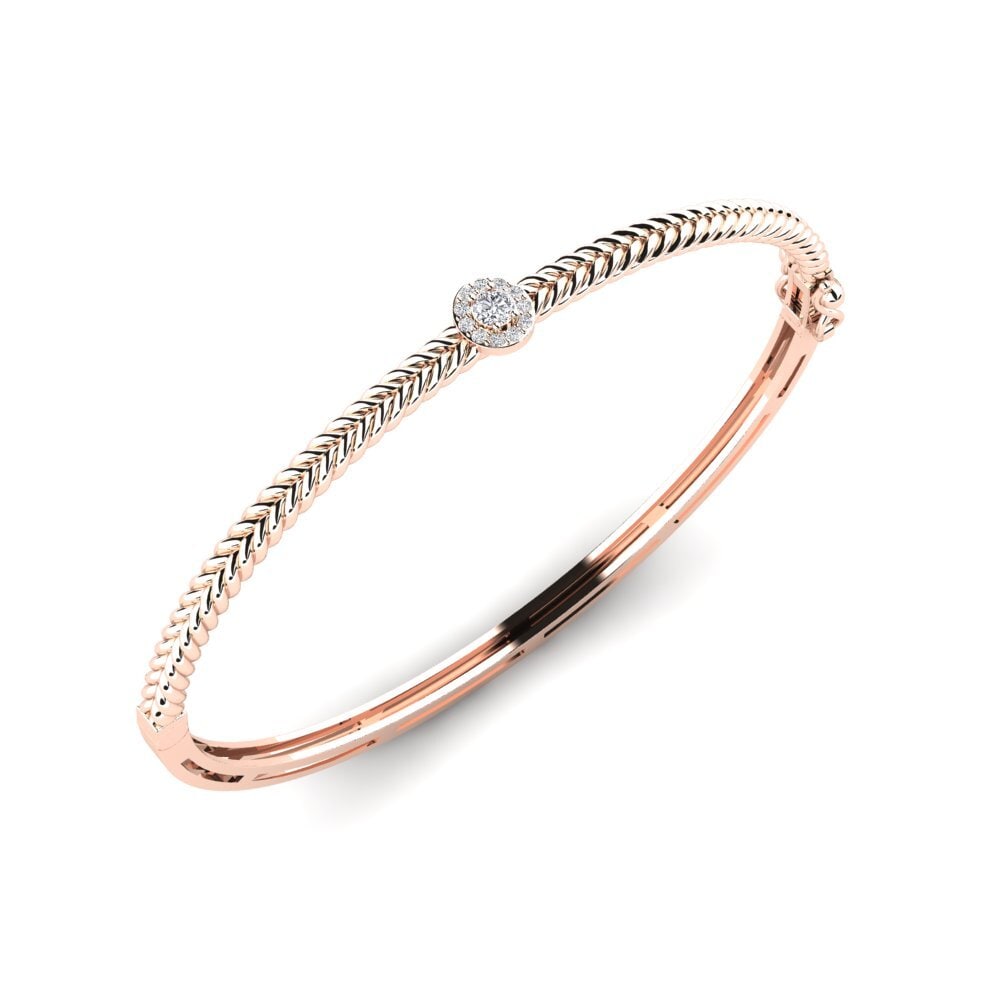 Or rose 14k Diamant Bracelet jonc femme Kantidad
