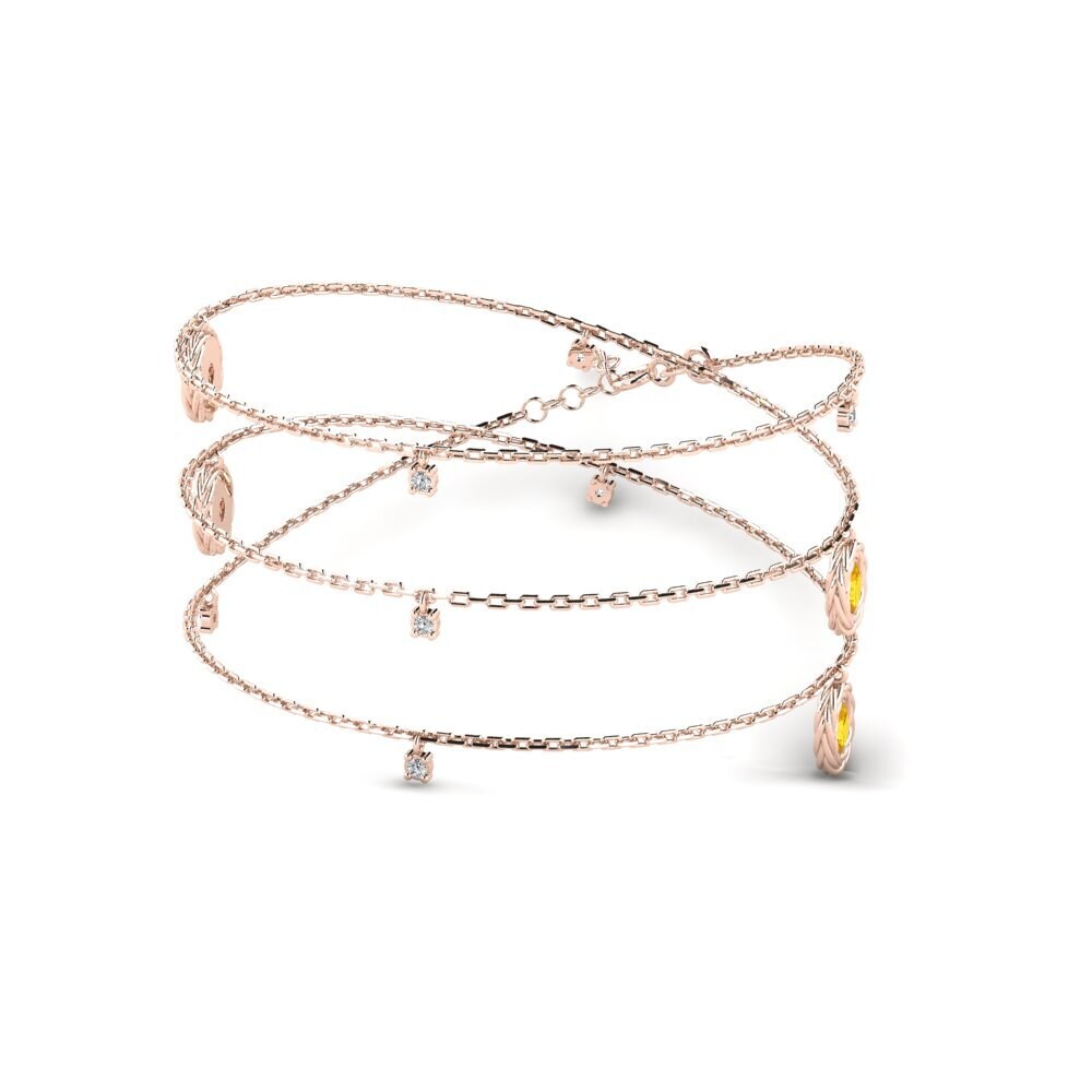 9ct Rose Gold Citrine Women's Necklace Karalyl