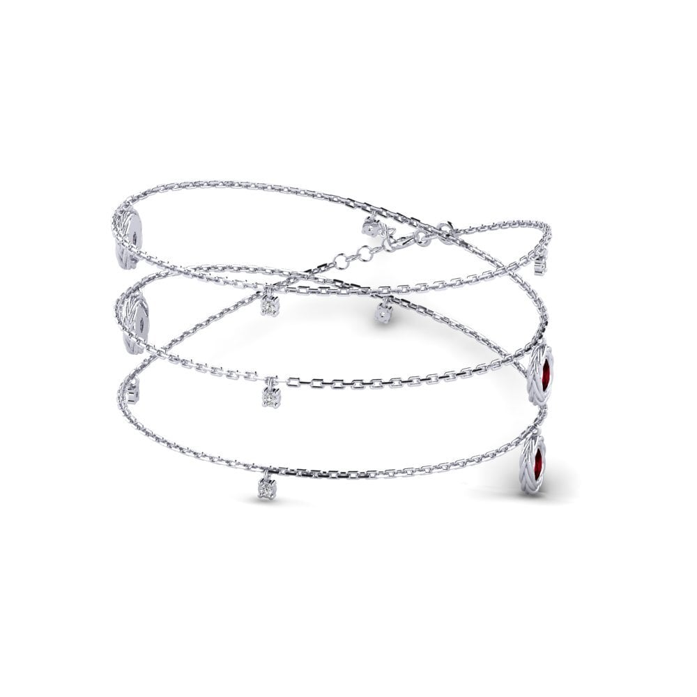 950 Platinum Garnet Women's Necklace Karalyl