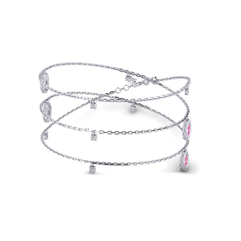 950 Platinum Pink Sapphire Women's Necklace Karalyl