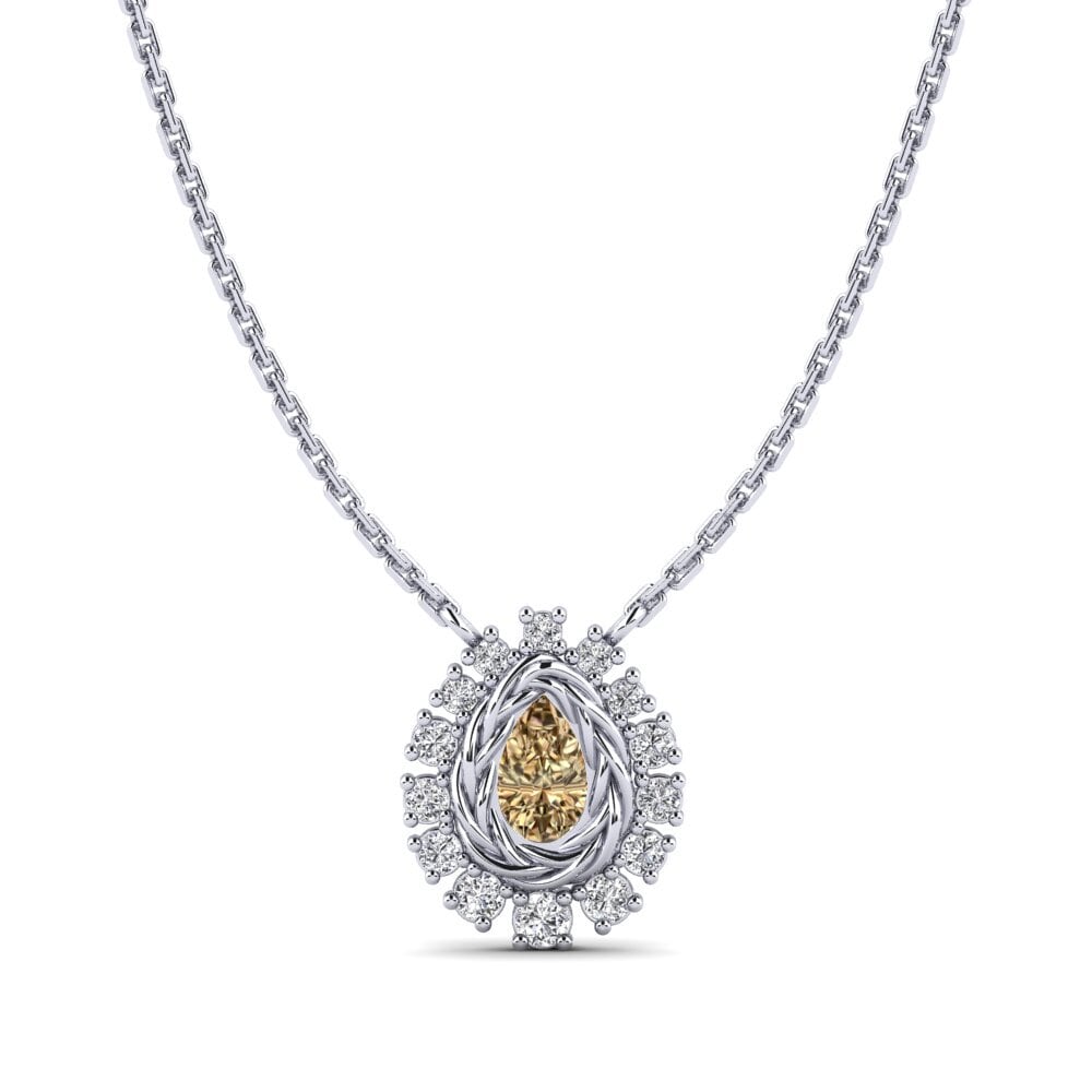 950 Platinum Brown Diamond Women's Necklace Kines