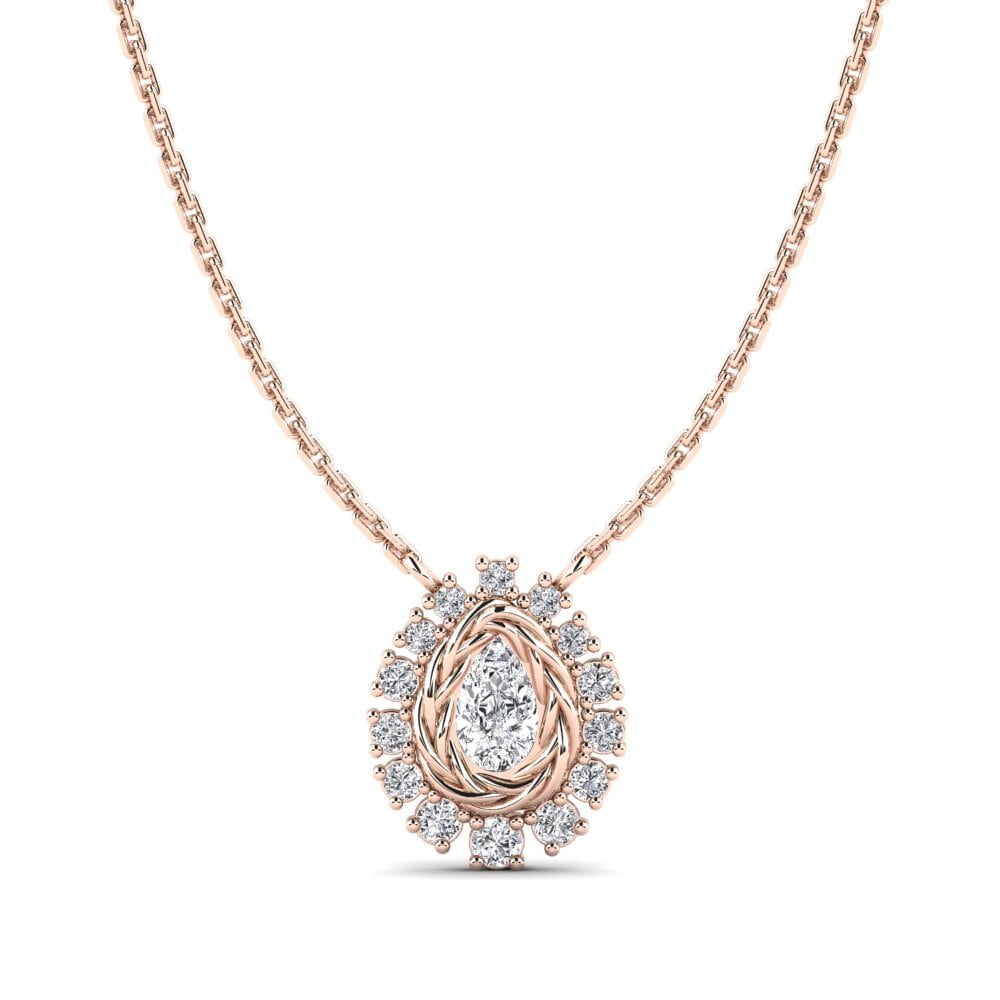 9ct Rose Gold Diamond Women's Necklace Kines