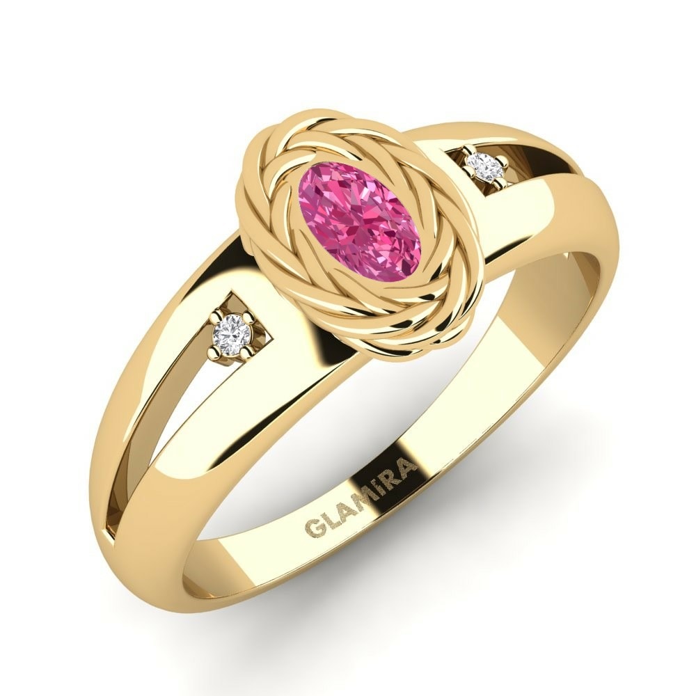 Diseño Solitario You Kunalan Oro Amarillo 585 Turmalina rosa