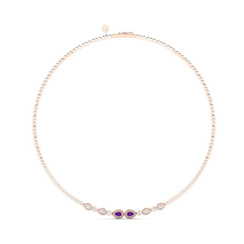9ct Rose Gold Amethyst Collier Livvia