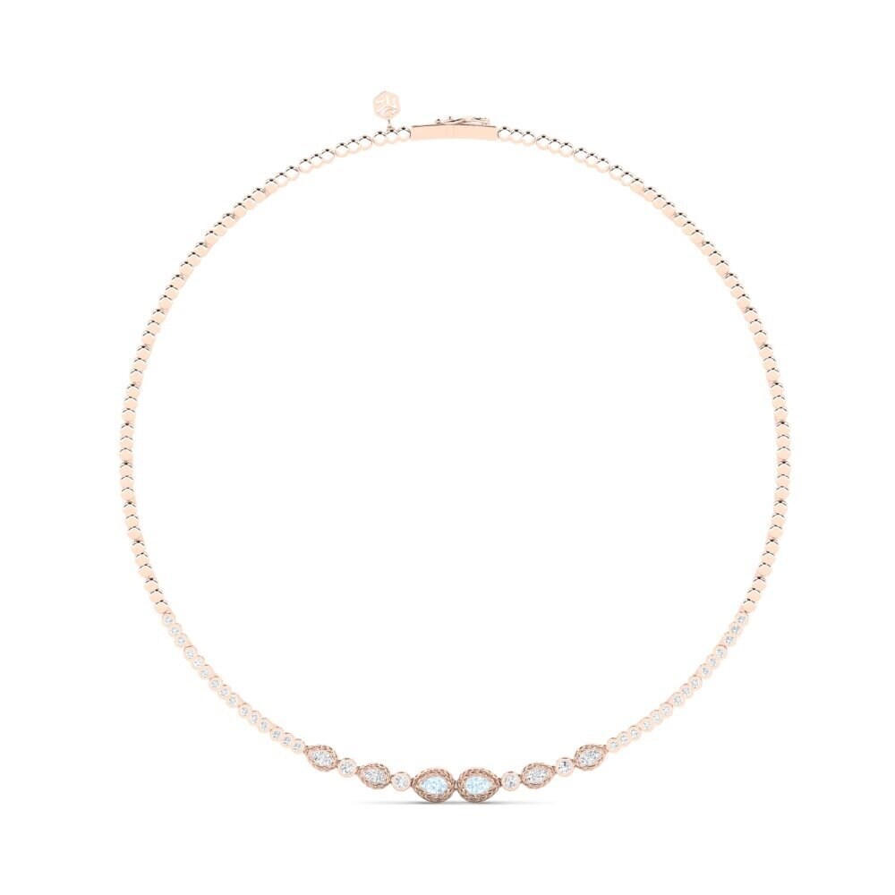 9ct Rose Gold Aquamarine Collier Livvia