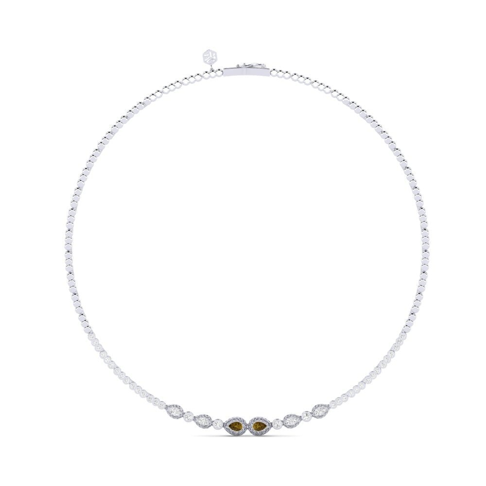 950 Palladium Brown Zircon Collier Livvia