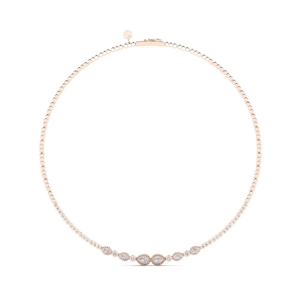 9ct Rose Gold Diamond Collier Livvia
