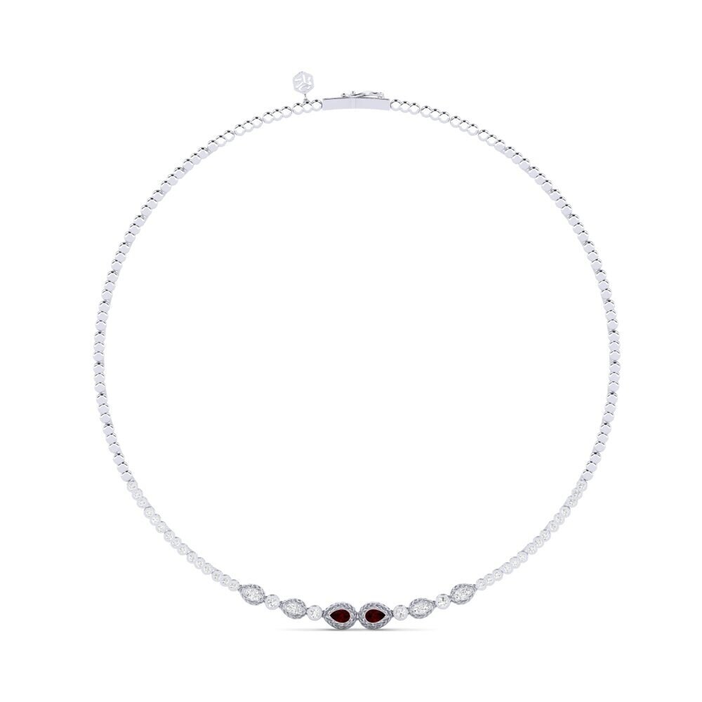 950 Platinum Garnet Collier Livvia