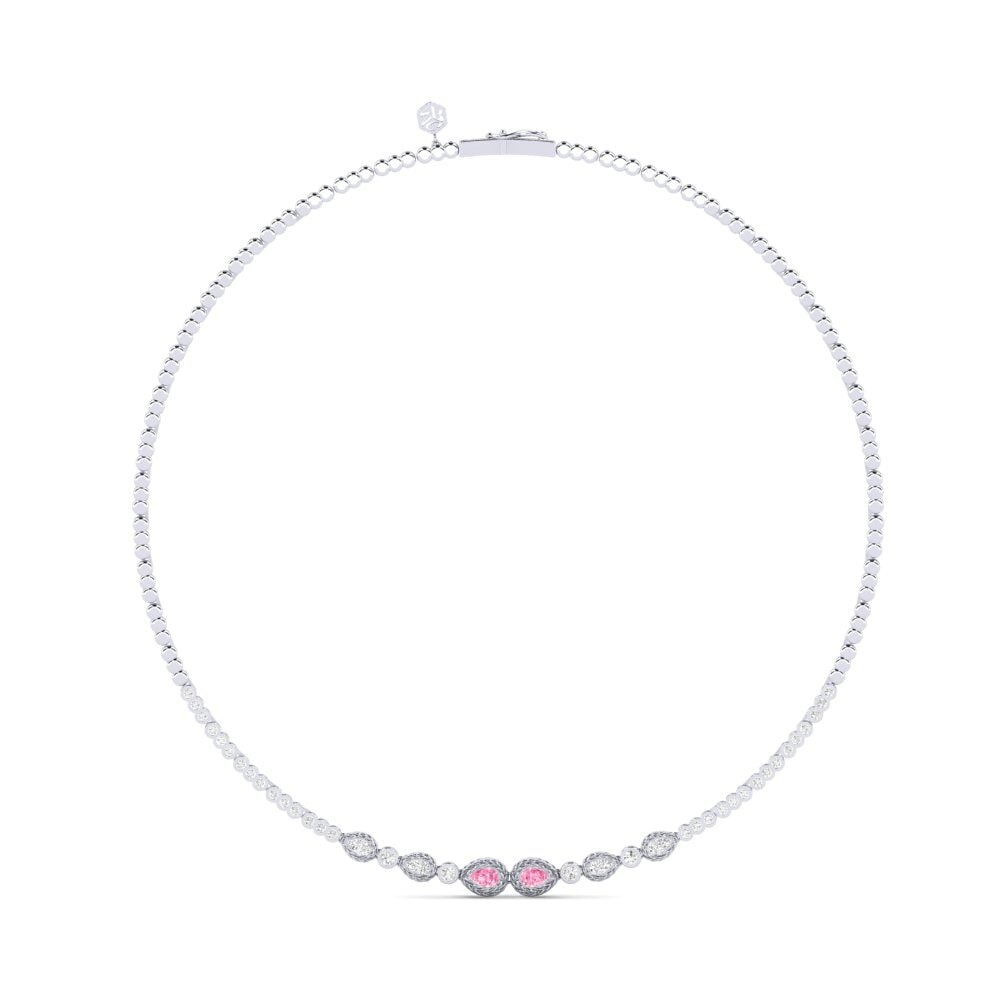 950 Platinum Pink Sapphire Collier Livvia