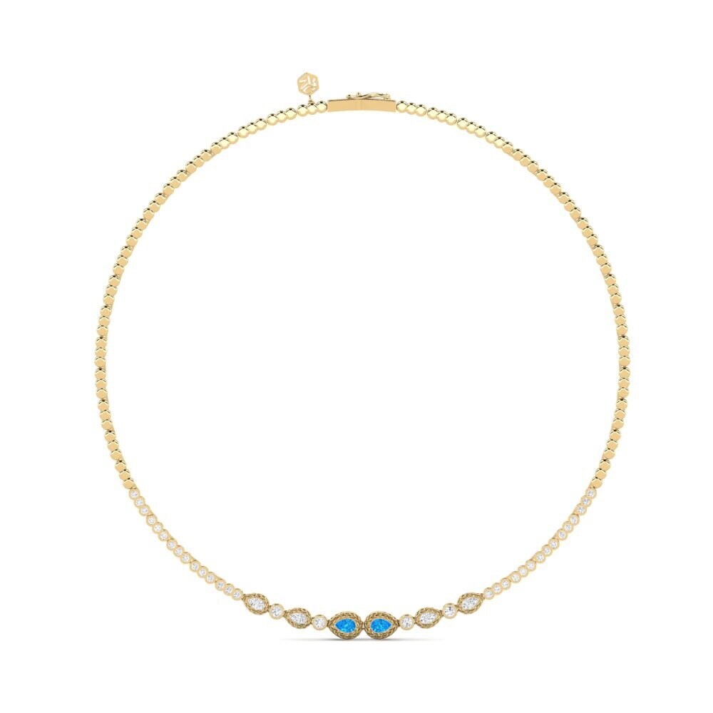 Poire Topaze Bleue Collier Livvia