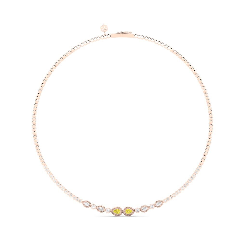 9ct Rose Gold Yellow Sapphire Collier Livvia