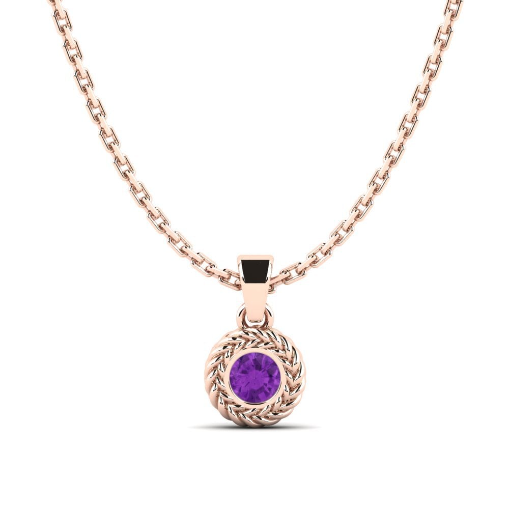 9ct Rose Gold Amethyst Women's Pendant Luvlife