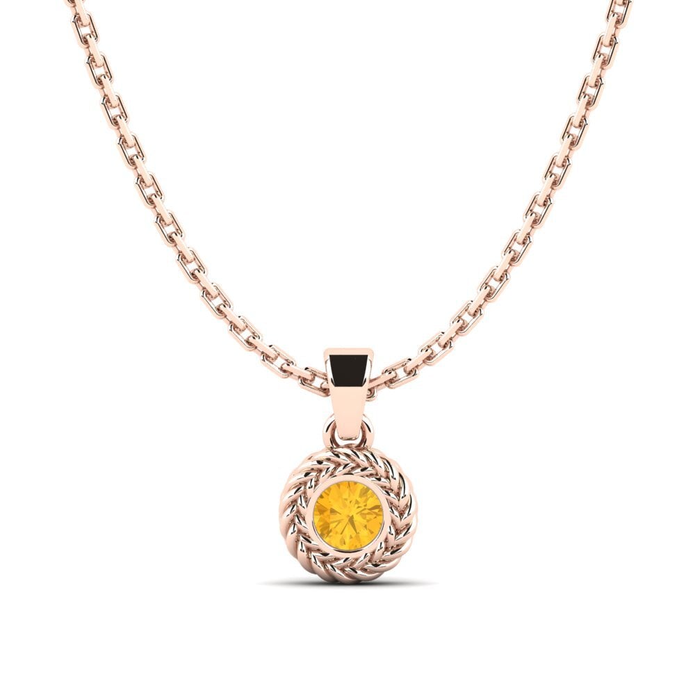9ct Rose Gold Citrine Women's Pendant Luvlife