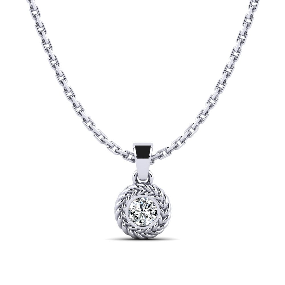 9ct White Gold Zirconia Women's Pendant Luvlife