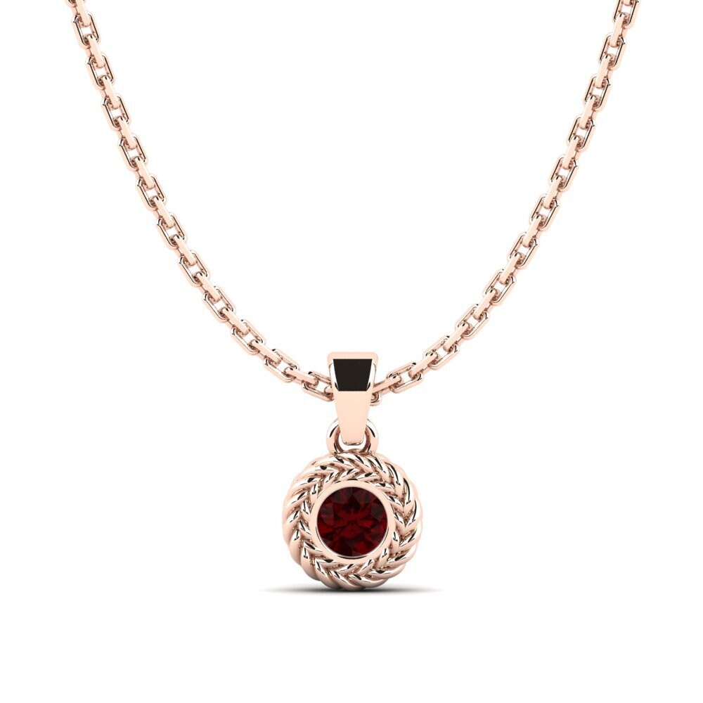 14k Oro Rosa Granate Colgante de Mujer Luvlife
