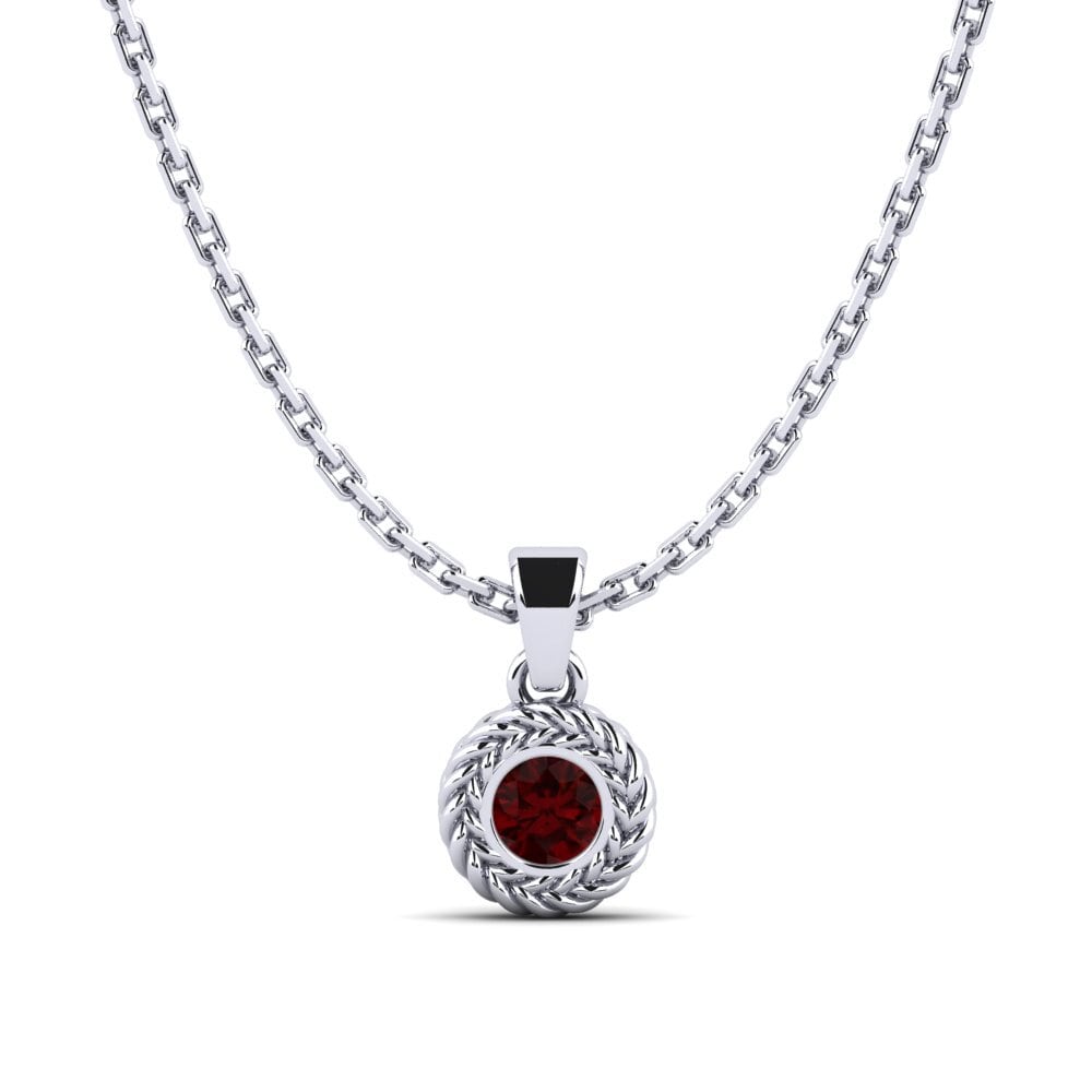 950 Platinum Garnet Women's Pendant Luvlife