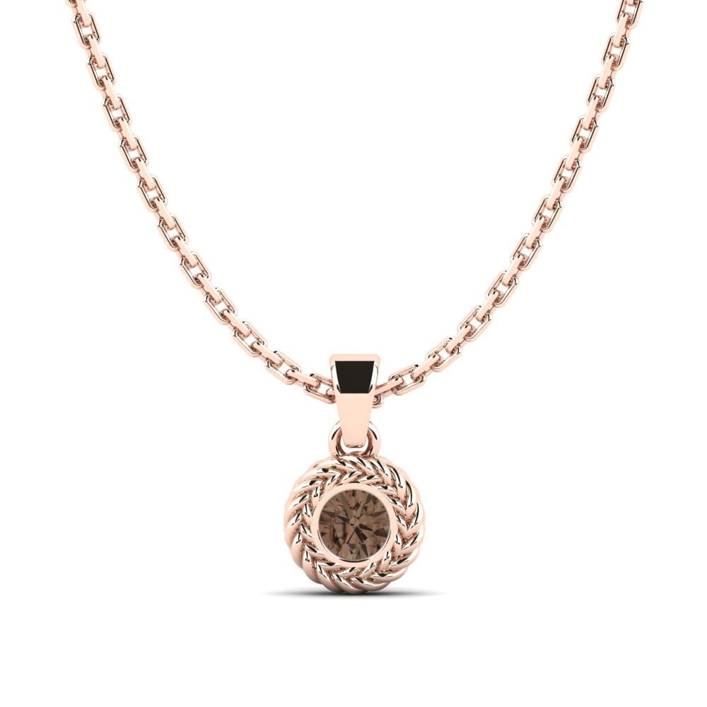 9ct Rose Gold Smoky Quartz Women's Pendant Luvlife