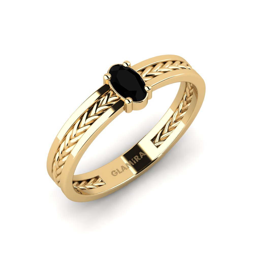 Black Sapphire Engagement Ring Repica