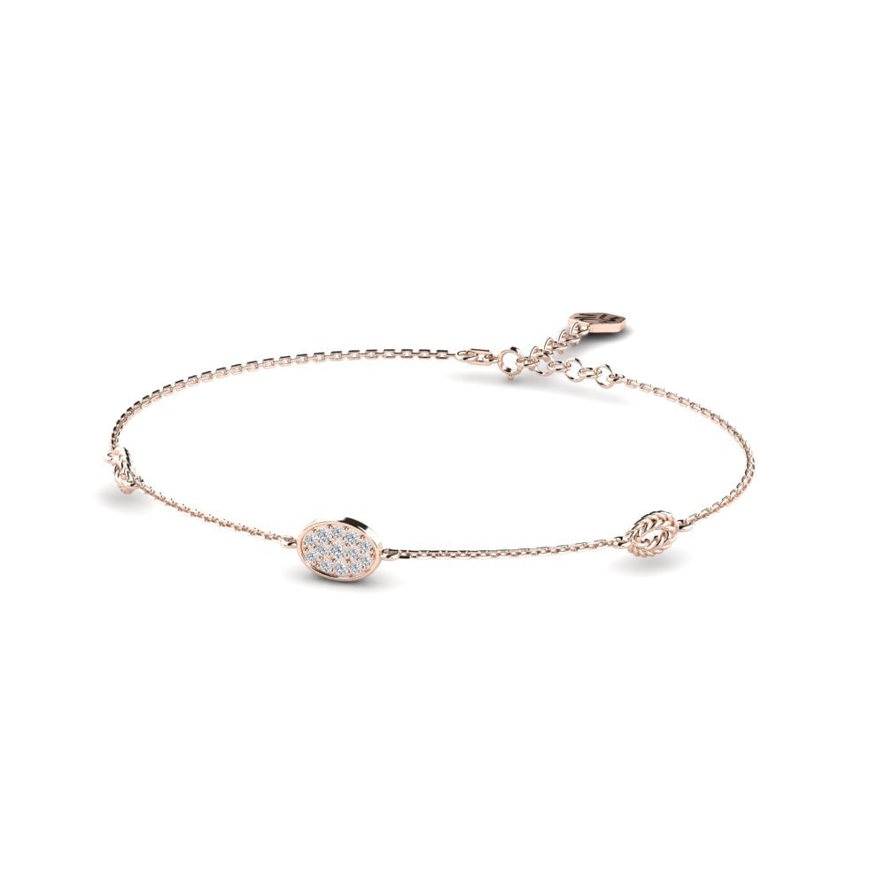 Or rose 14k Diamant Bracelet pour femme Reticence