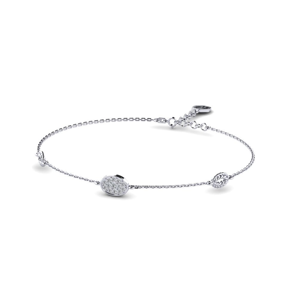 Palladium 950 Zircone Bracelet pour femme Reticence