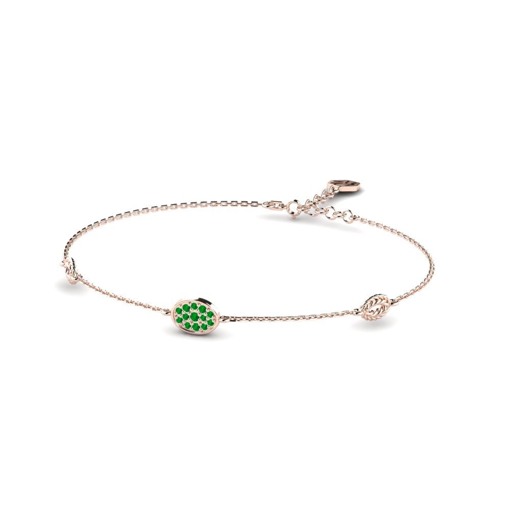 Or rose 14k Émeraude Bracelet pour femme Reticence