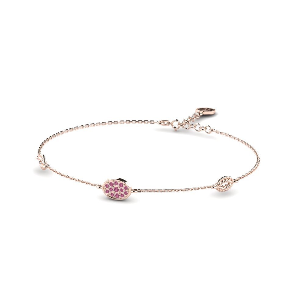 Or rose 14k Grenat de Rhodolite Bracelet pour femme Reticence